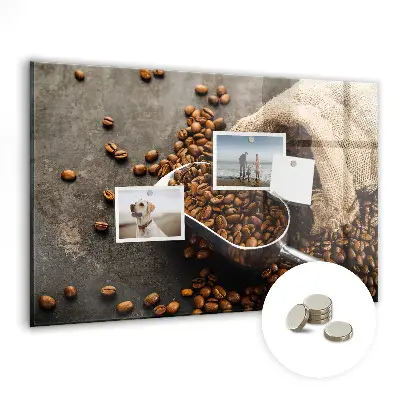 Magnet board with fresh coffee bag design