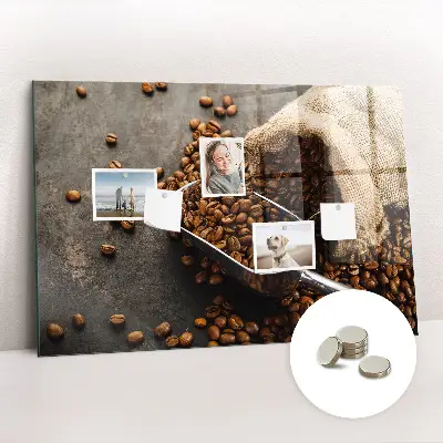 Magnet board with fresh coffee bag design