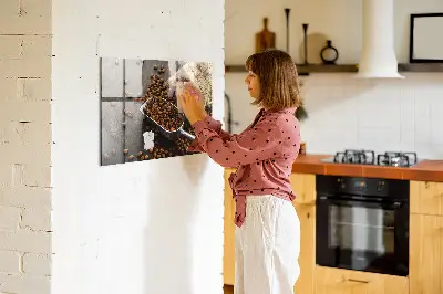Magnet board with fresh coffee bag design