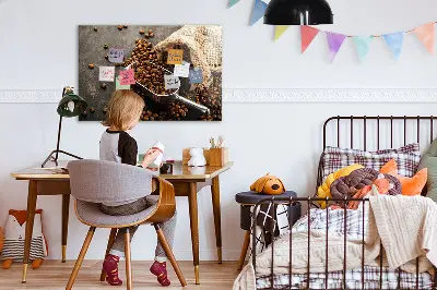 Magnet board with fresh coffee bag design