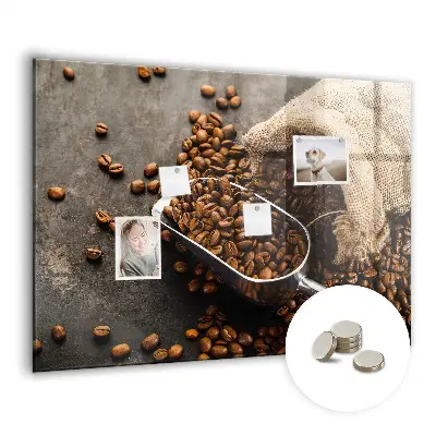 Magnet board with fresh coffee bag design