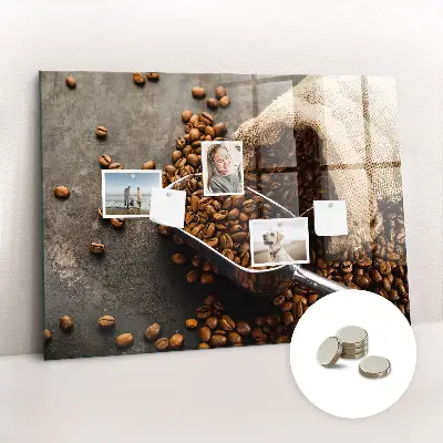 Magnet board with fresh coffee bag design