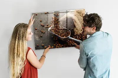 Magnet board with fresh coffee bag design