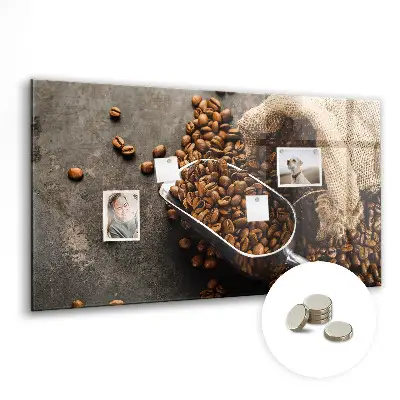 Magnet board with fresh coffee bag design