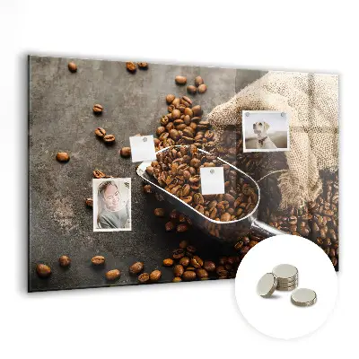 Magnet board with fresh coffee bag design