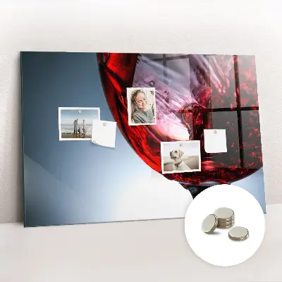 Magnetic Glass Dry Erase Board with Wine Glass Design