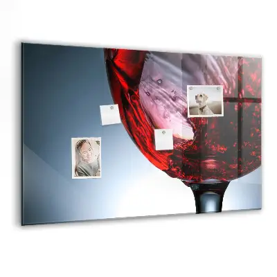 Magnetic Glass Dry Erase Board with Wine Glass Design