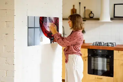 Magnetic Glass Dry Erase Board with Wine Glass Design