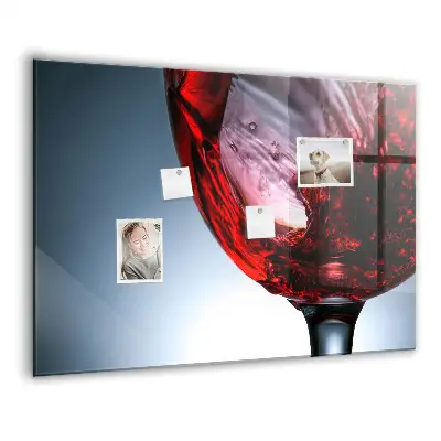 Magnetic Glass Dry Erase Board with Wine Glass Design