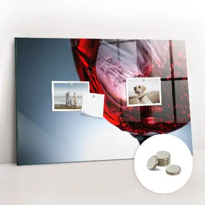 Magnetic Glass Dry Erase Board with Wine Glass Design