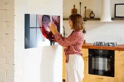 Magnetic Glass Dry Erase Board with Wine Glass Design