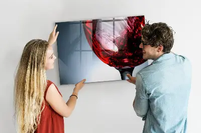 Magnetic Glass Dry Erase Board with Wine Glass Design