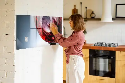 Magnetic Glass Dry Erase Board with Wine Glass Design