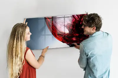 Magnetic Glass Dry Erase Board with Wine Glass Design