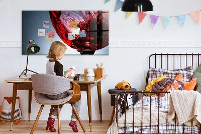 Magnetic Glass Dry Erase Board with Wine Glass Design