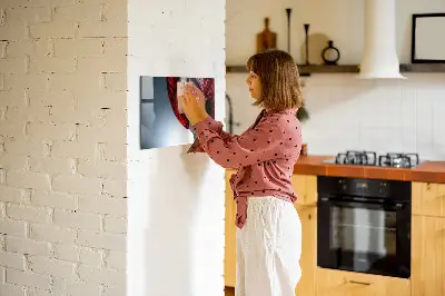 Magnetic Glass Dry Erase Board with Wine Glass Design