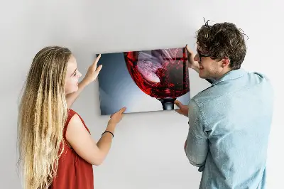 Magnetic Glass Dry Erase Board with Wine Glass Design