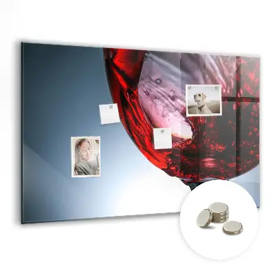 Magnetic Glass Dry Erase Board with Wine Glass Design