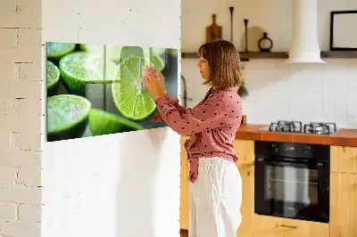 Magnetic glass dry erase board featuring lime slices