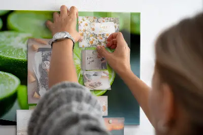 Magnetic glass dry erase board featuring lime slices