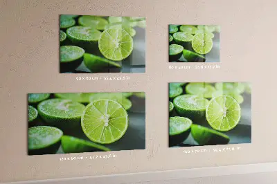 Magnetic glass dry erase board featuring lime slices