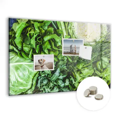 Magnetic wall board with green vegetables design