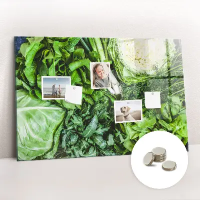 Magnetic wall board with green vegetables design