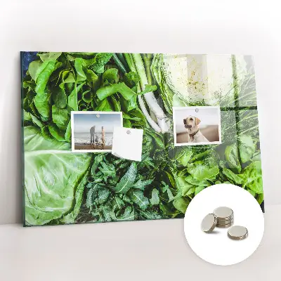Magnetic wall board with green vegetables design