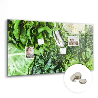 Magnetic wall board with green vegetables design