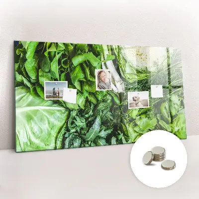 Magnetic wall board with green vegetables design