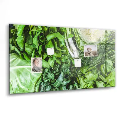 Magnetic wall board with green vegetables design