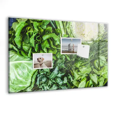 Magnetic wall board with green vegetables design