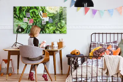 Magnetic wall board with green vegetables design