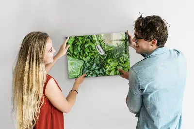Magnetic wall board with green vegetables design