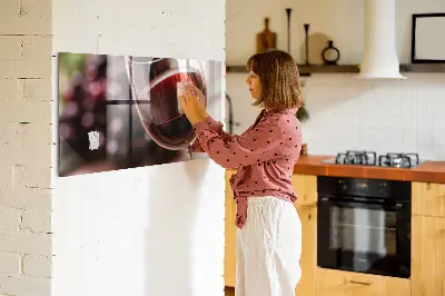 Magnetic glass dry erase board featuring a glass of red wine