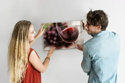 Magnetic glass dry erase board featuring a glass of red wine