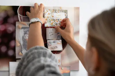 Magnetic glass dry erase board featuring a glass of red wine