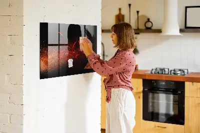 Magnetic wall board with chili peppers design