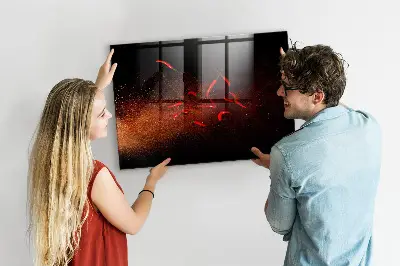 Magnetic wall board Chili peppers