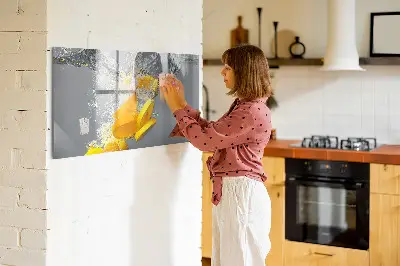 Magnetic Glass Dry Erase Board Featuring Citrus Fruits in Water