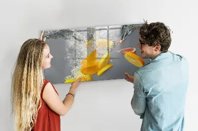 Magnetic Glass Dry Erase Board Featuring Citrus Fruits in Water