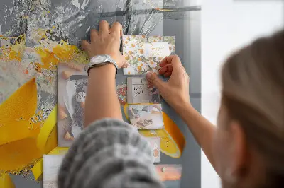 Magnetic Glass Dry Erase Board Featuring Citrus Fruits in Water