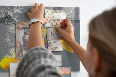 Magnetic Glass Dry Erase Board Featuring Citrus Fruits in Water