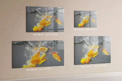 Magnetic Glass Dry Erase Board Featuring Citrus Fruits in Water