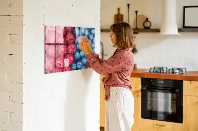 Magnetic wall board with blueberries and raspberries