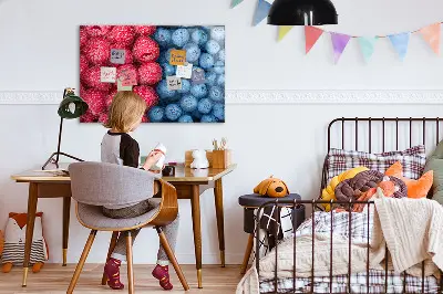 Magnetic wall board with blueberries and raspberries