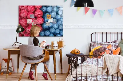 Magnetic wall board with blueberries and raspberries