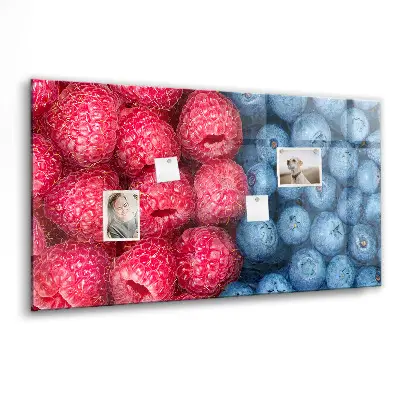 Magnetic wall board with blueberries and raspberries