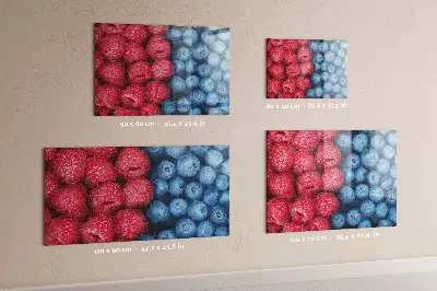 Magnetic wall board with blueberries and raspberries