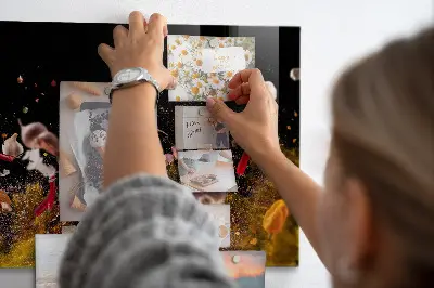 Magnetic glass dry erase board with vegetables design